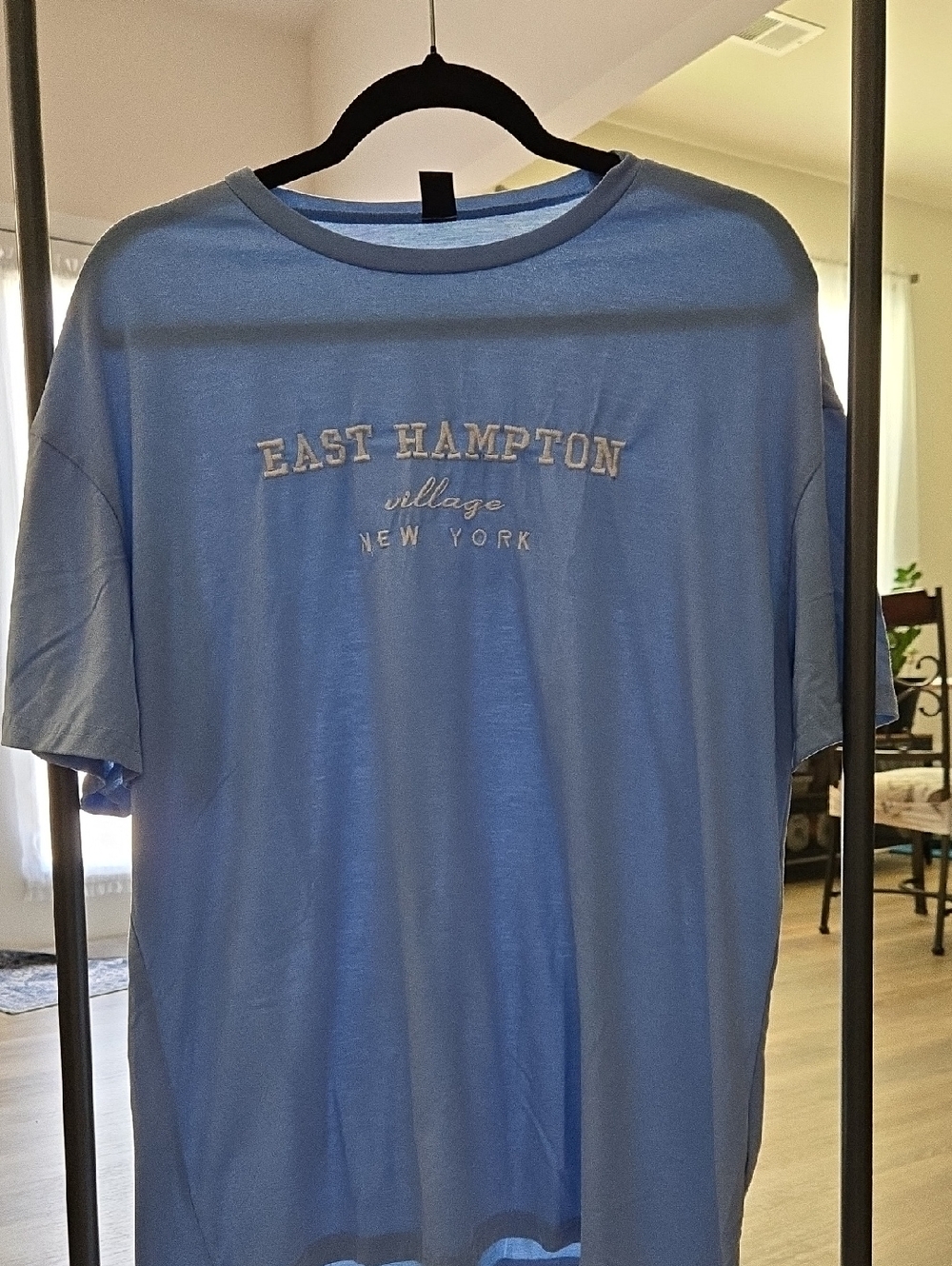 Embroidered Crewneck Tee - Light Blue